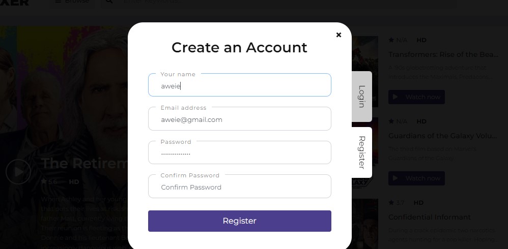 Login or create an account