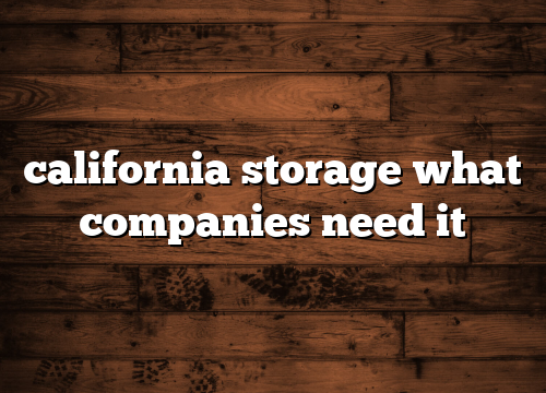 california storage what companies need it